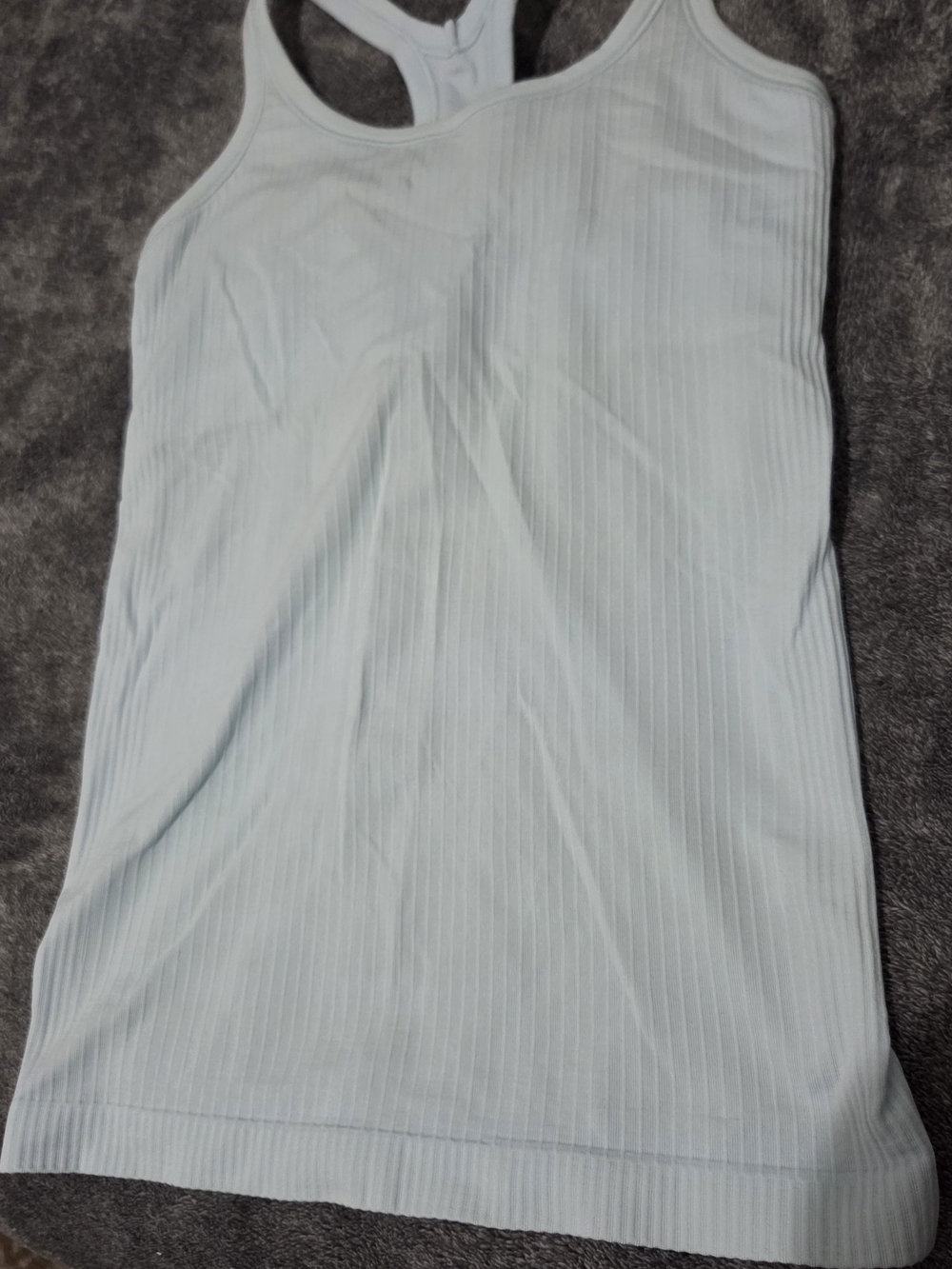 lululemon athletica Light Blue Ribbed Racerback Crop Tank